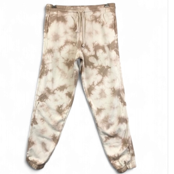 TNA Pants - ARITZIA | TNA cozy af Cream and Brown Tie-Dye fleece Sweatpants joggers xs